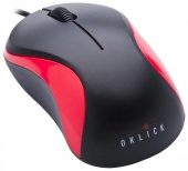 Мышь Oklick 115S черный/красный оптическая (800dpi) USB для ноутбука (2but)